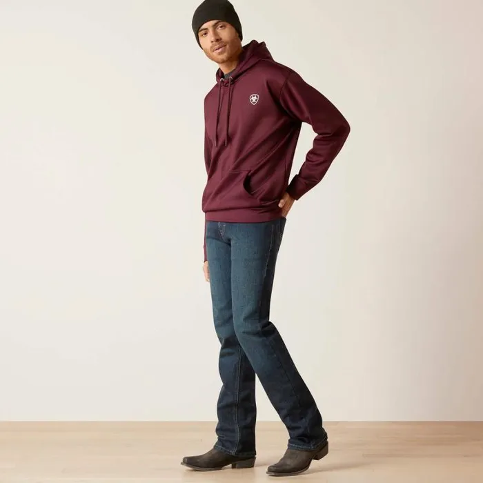 Men Sweatshirts and Hoodies Ariat Logo Tek Fleece Hoodie Malbec Heather Men Sweatshirts and Hoodies Ariat Logo Tek Fleece Hoodie Malbec Heather