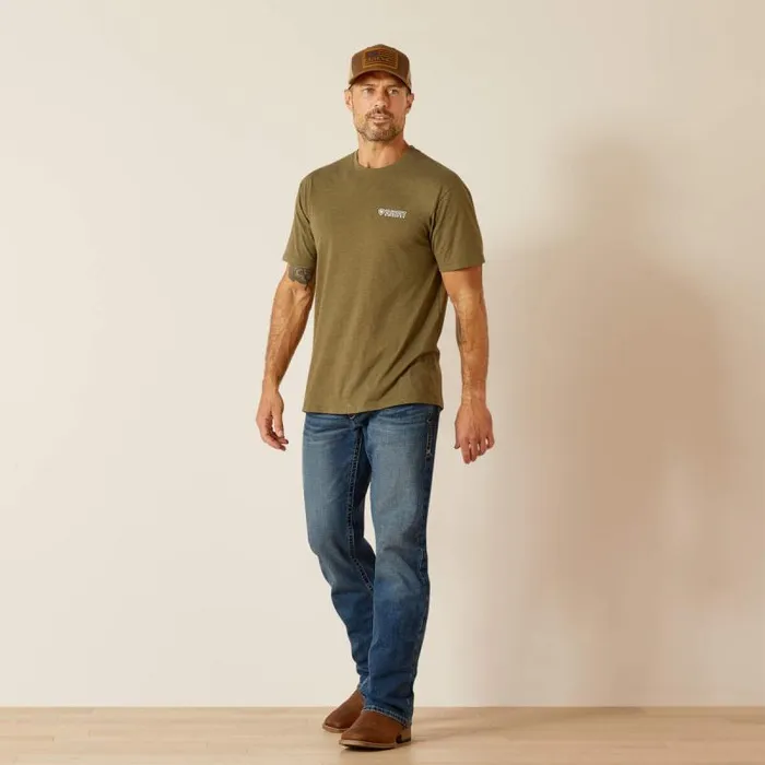 Men TShirts and Polos Ariat Ariat Outline Wing TShirt Military Heather Men TShirts and Polos Ariat Ariat Outline Wing TShirt Military Heather