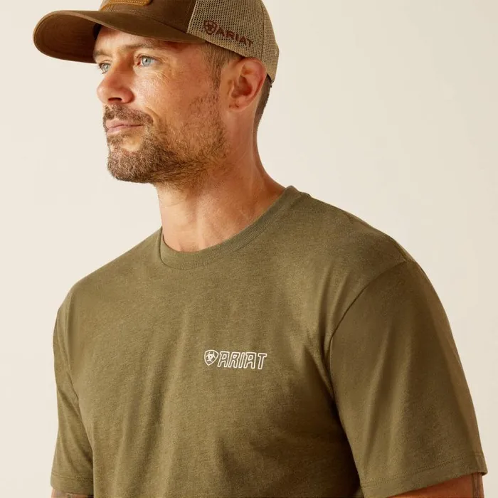 Men TShirts and Polos Ariat Ariat Outline Wing TShirt Military Heather Men TShirts and Polos Ariat Ariat Outline Wing TShirt Military Heather