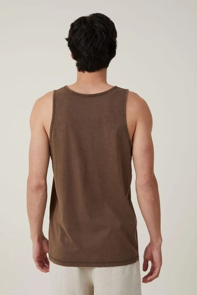 Men Tees and Tanks Cotton On Organic Tank Ashen Brown Men Tees and Tanks Cotton On Organic Tank Ashen Brown