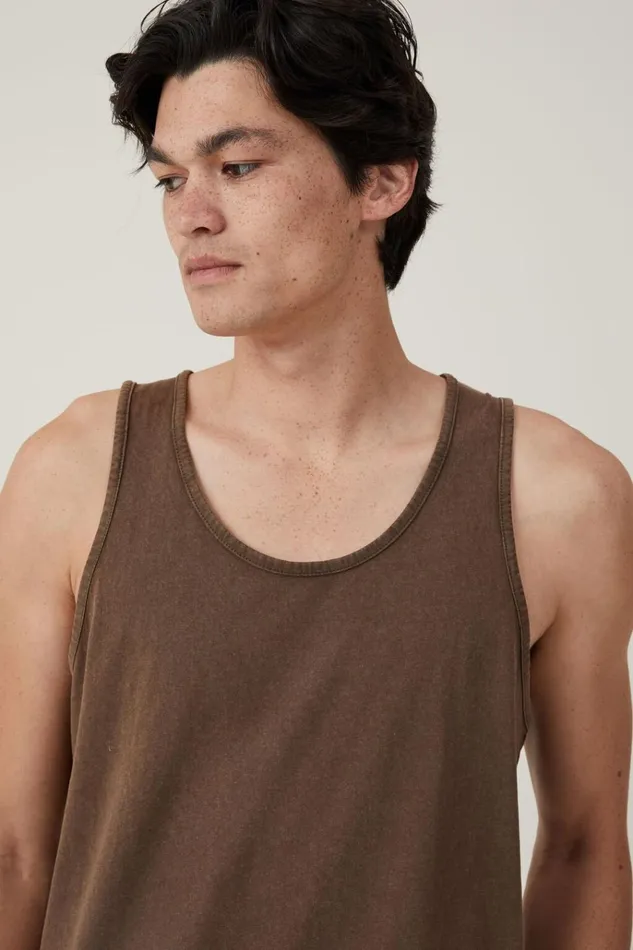 Men Tees and Tanks Cotton On Organic Tank Ashen Brown Men Tees and Tanks Cotton On Organic Tank Ashen Brown