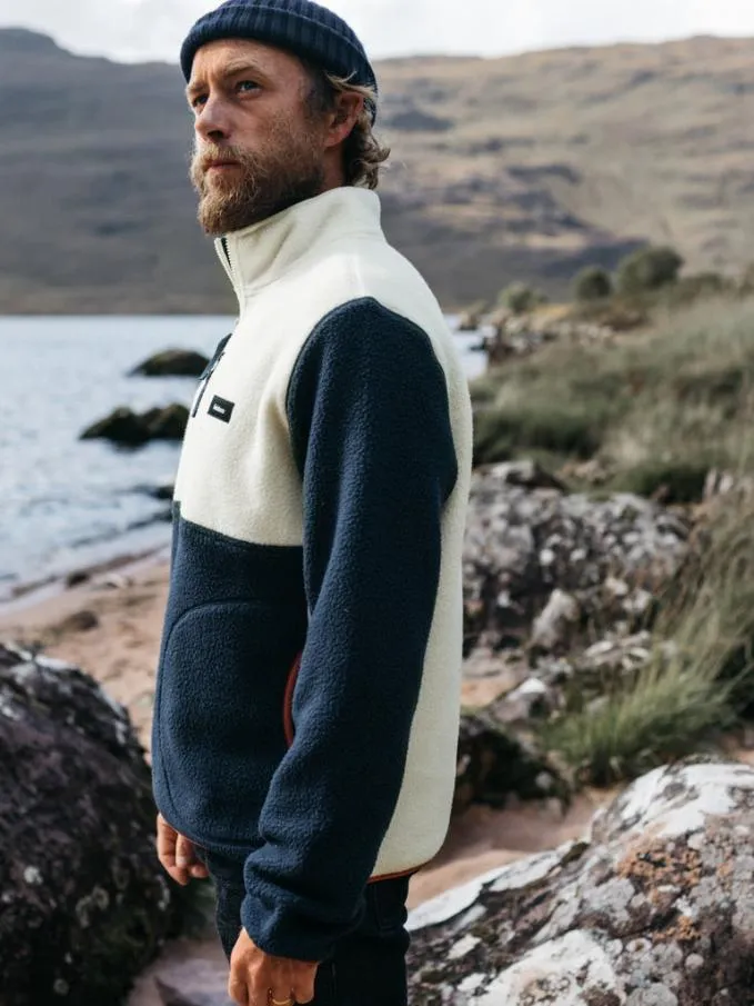 Men Ursus Pile 14 Zip Fleece Ecrunavy Finisterre Fleece