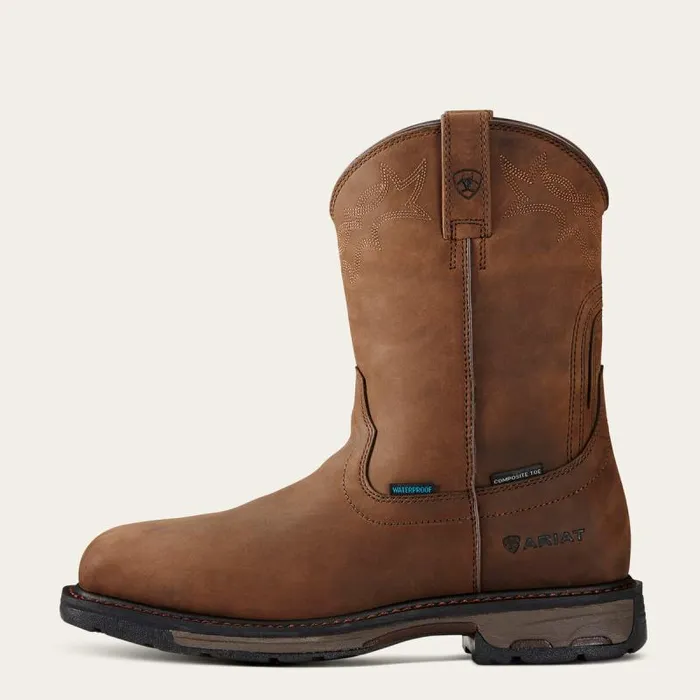 Men Work Boots Ariat WorkHog Wellington Waterproof Composite Toe Work Boot Oily Distressed Brown Men Work Boots Ariat WorkHog Wellington Waterproof Composite Toe Work Boot Oily Distressed Brown