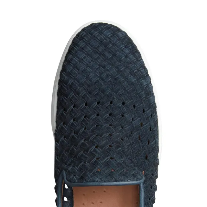 Men Woven Suede Sneaker Navy Blue Fratelli Rossetti Slip On Men Woven Suede Sneaker Navy Blue Fratelli Rossetti Slip On