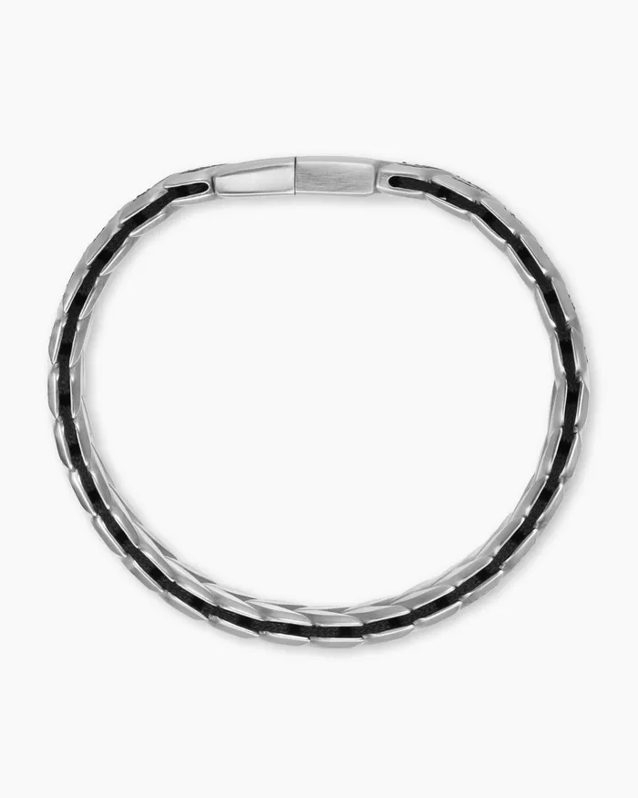 Mens Chevron Woven Bracelet In Sterling Silver With Black Diamonds 12mm Men David Yurman Chain Mens Chevron Woven Bracelet In Sterling Silver With Black Diamonds 12mm Men David Yurman Chain