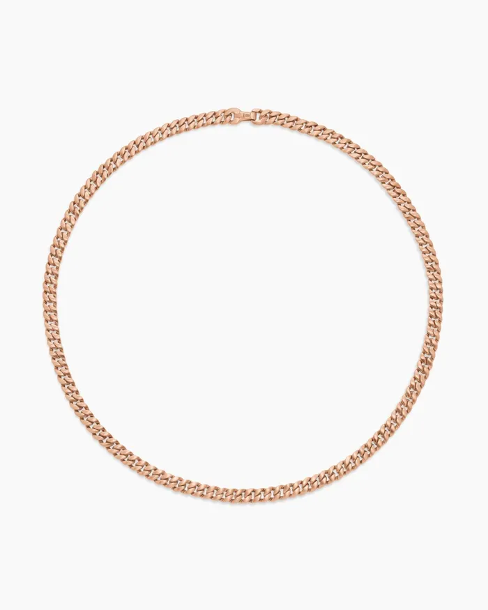 Mens Curb Chain Necklace In 18K Rose Gold 6mm Men David Yurman Chains Mens Curb Chain Necklace In 18K Rose Gold 6mm Men David Yurman Chains