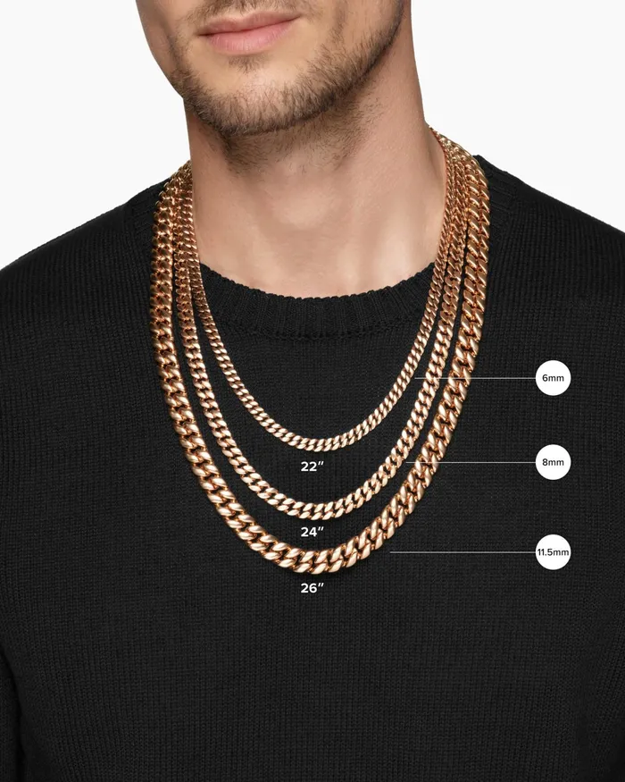 Mens Curb Chain Necklace In 18K Rose Gold 6mm Men David Yurman Chains Mens Curb Chain Necklace In 18K Rose Gold 6mm Men David Yurman Chains