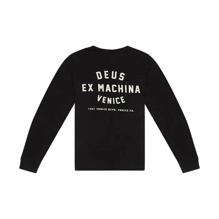 Mens Deus Ex Machina Classics Venice Address Long Sleeve Tee 8211 Black Black