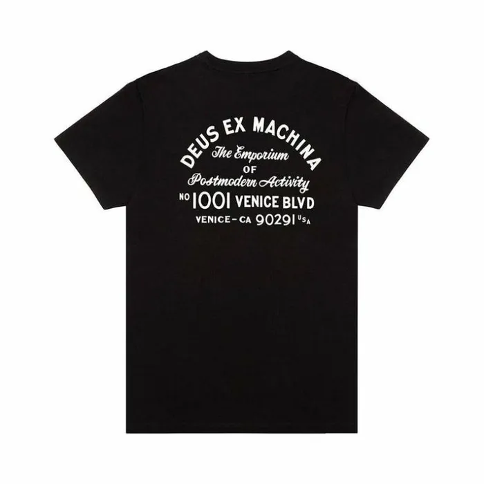 Mens Deus Ex Machina Classics Venice Address Tee 8211 Black Black