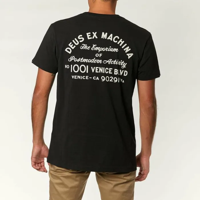 Mens Deus Ex Machina Classics Venice Address Tee 8211 Black Black Mens Deus Ex Machina Classics Venice Address Tee 8211 Black Black
