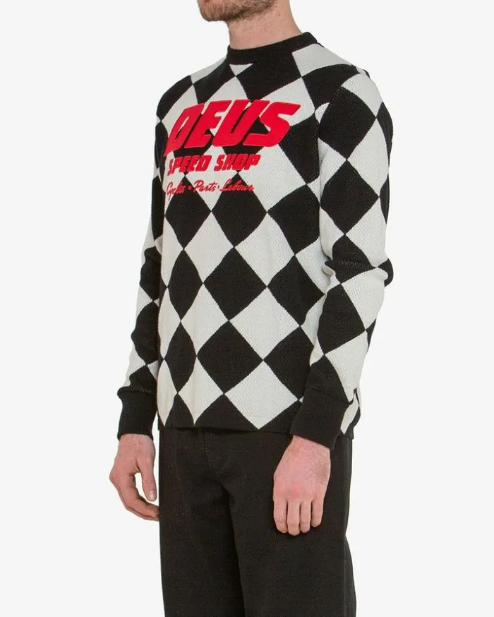 Mens Deus Ex Machina Hoodies and Sweaters MC Moto Knit 8211 Black Combo Black Combo Mens Deus Ex Machina Hoodies and Sweaters MC Moto Knit 8211 Black Combo Black Combo