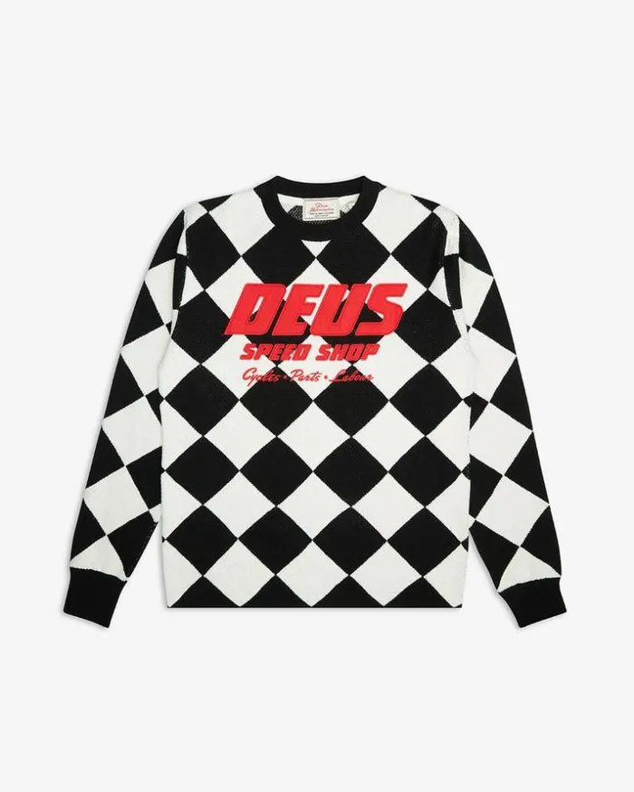 Mens Deus Ex Machina Hoodies and Sweaters MC Moto Knit 8211 Black Combo Black Combo Mens Deus Ex Machina Hoodies and Sweaters MC Moto Knit 8211 Black Combo Black Combo