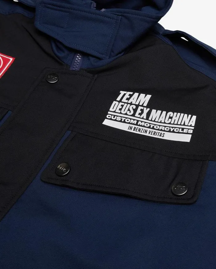 Mens Deus Ex Machina Jackets Team Racing Jacket 8211 Estate Blue Estate Blue Mens Deus Ex Machina Jackets Team Racing Jacket 8211 Estate Blue Estate Blue