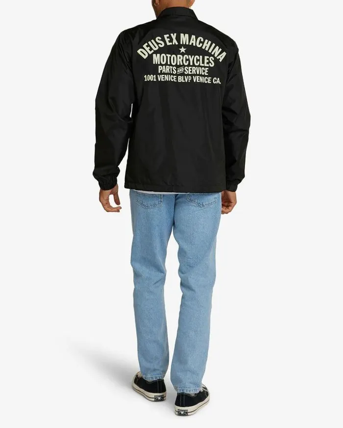 Mens Deus Ex Machina Jackets Venice Coach Jacket 8211 Black Black Mens Deus Ex Machina Jackets Venice Coach Jacket 8211 Black Black