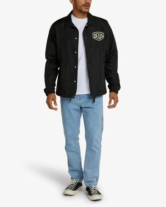 Mens Deus Ex Machina Jackets Venice Coach Jacket 8211 Black Black Mens Deus Ex Machina Jackets Venice Coach Jacket 8211 Black Black