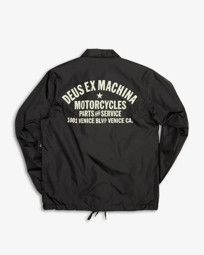 Mens Deus Ex Machina Jackets Venice Coach Jacket 8211 Black Black Mens Deus Ex Machina Jackets Venice Coach Jacket 8211 Black Black