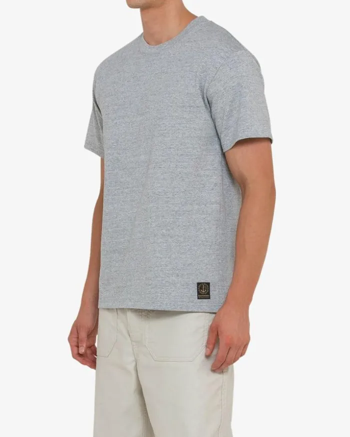 Mens Deus Ex Machina Tees Plain Naval Tee 8211 Grey Marle Grey Marle Mens Deus Ex Machina Tees Plain Naval Tee 8211 Grey Marle Grey Marle