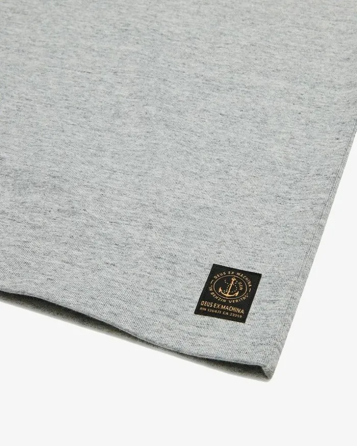 Mens Deus Ex Machina Tees Plain Naval Tee 8211 Grey Marle Grey Marle Mens Deus Ex Machina Tees Plain Naval Tee 8211 Grey Marle Grey Marle