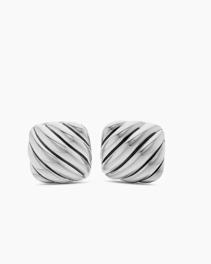 Mens Sculpted Cable Cushion Cufflinks In Sterling Silver 17mm Men David Yurman Cufflinks Mens Sculpted Cable Cushion Cufflinks In Sterling Silver 17mm Men David Yurman Cufflinks