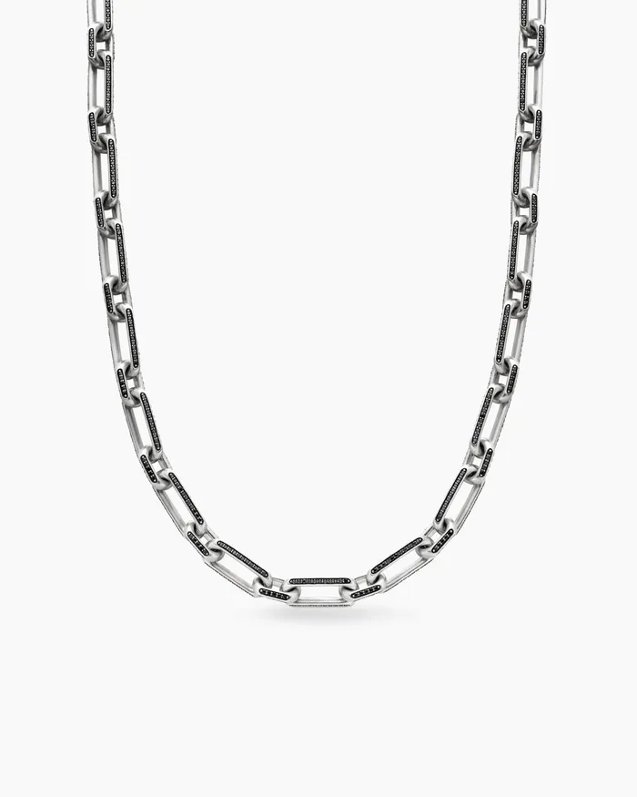 Mens Streamline Elongated Chain Necklace In Sterling Silver With Black Diamonds 85mm Men David Yurman Chains Mens Streamline Elongated Chain Necklace In Sterling Silver With Black Diamonds 85mm Men David Yurman Chains