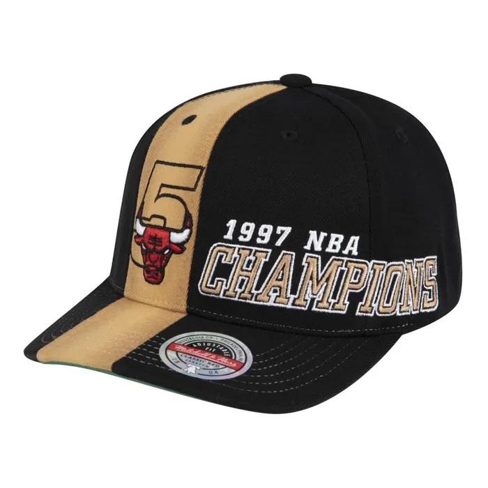 Mitchell and Ness 97 Champs Stretch Snapback HWC Chicago Bulls Men Hats and Headwear Mitchell and Ness 97 Champs Stretch Snapback HWC Chicago Bulls Men Hats and Headwear