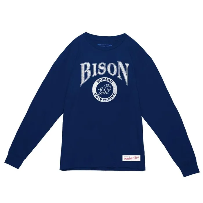 Mitchell and Ness Arched Logo Lockup Slub LS Tee Howard University Men TShirts and Tops Mitchell and Ness Arched Logo Lockup Slub LS Tee Howard University Men TShirts and Tops