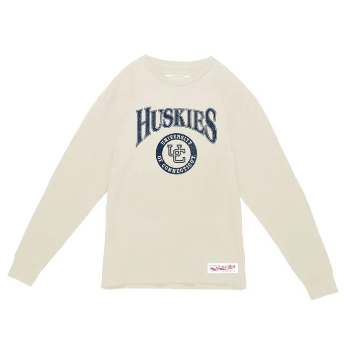 Mitchell and Ness Arched Logo Lockup Slub LS Tee University Of Connecticut Men TShirts and Tops Mitchell and Ness Arched Logo Lockup Slub LS Tee University Of Connecticut Men TShirts and Tops