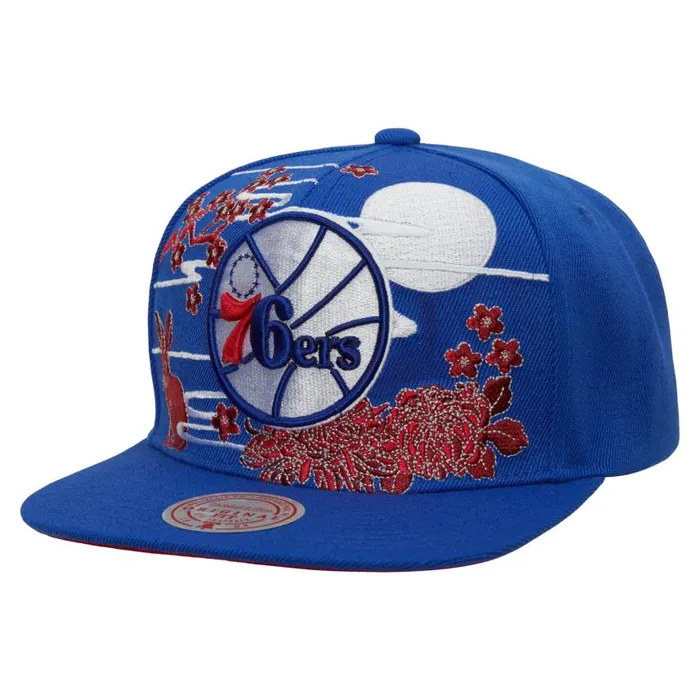 Mitchell and Ness Asian Heritage Snapback HWC Philadelphia 76ers Men Hats and Headwear Mitchell and Ness Asian Heritage Snapback HWC Philadelphia 76ers Men Hats and Headwear