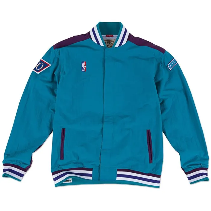 Mitchell and Ness Authentic Charlotte Hornets 199697 Warm Up Jacket Men Jackets and Outerwear Mitchell and Ness Authentic Charlotte Hornets 199697 Warm Up Jacket Men Jackets and Outerwear