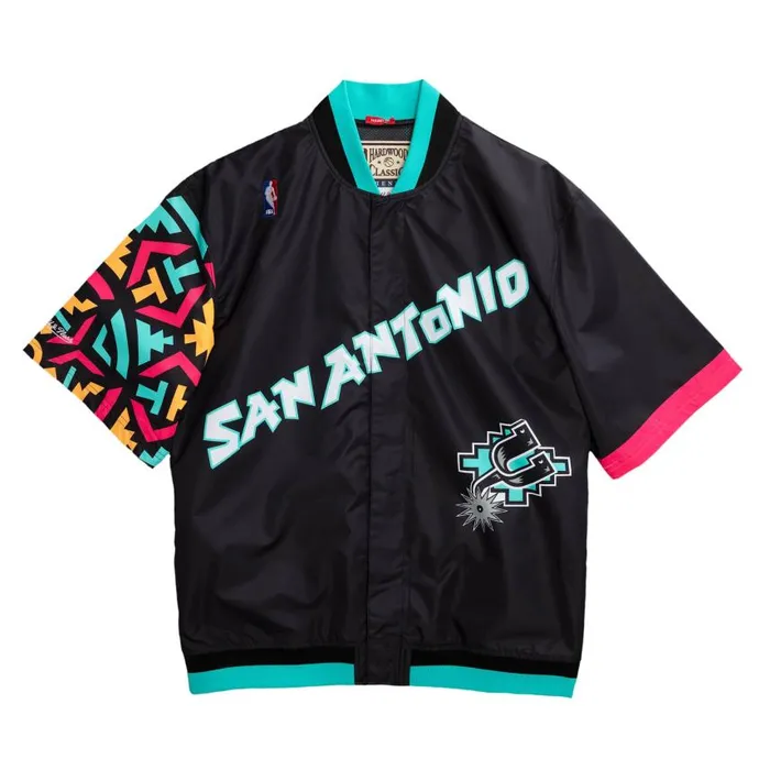 Mitchell and Ness Authentic San Antonio Spurs 199596 Warm Up Jacket Men Jackets and Outerwear Mitchell and Ness Authentic San Antonio Spurs 199596 Warm Up Jacket Men Jackets and Outerwear