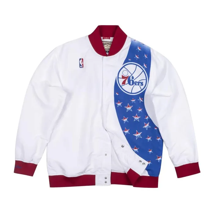 Mitchell and Ness Authentic Warm Up Jacket Philadelphia 76ers 199394 Men Jackets and Outerwear Mitchell and Ness Authentic Warm Up Jacket Philadelphia 76ers 199394 Men Jackets and Outerwear