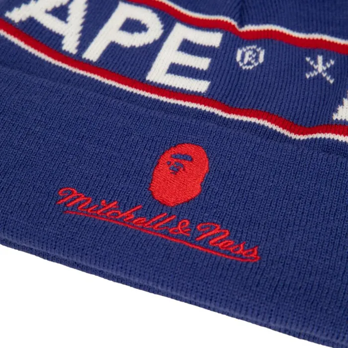 Mitchell and Ness Bape X MandN Knit New York Rangers Men Hats and Headwear Mitchell and Ness Bape X MandN Knit New York Rangers Men Hats and Headwear