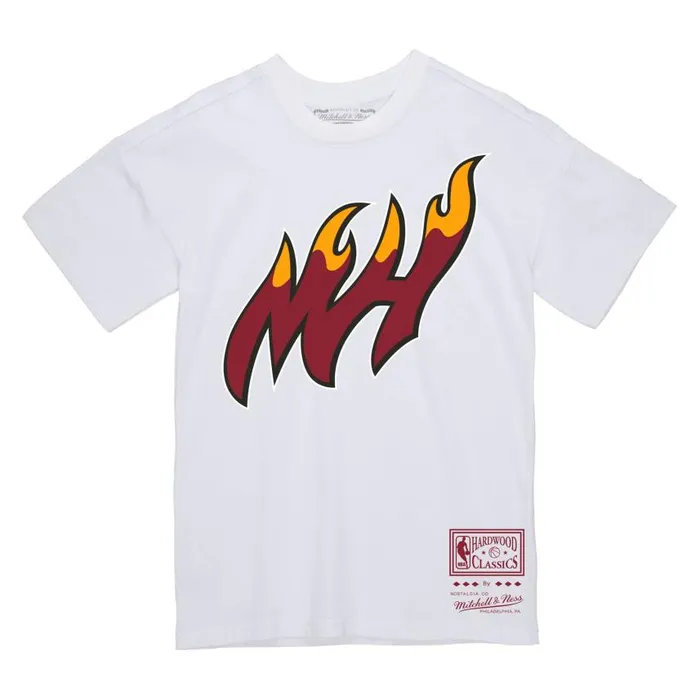 Mitchell and Ness Basic Logo 3 Tee Miami Heat Men TShirts and Tops