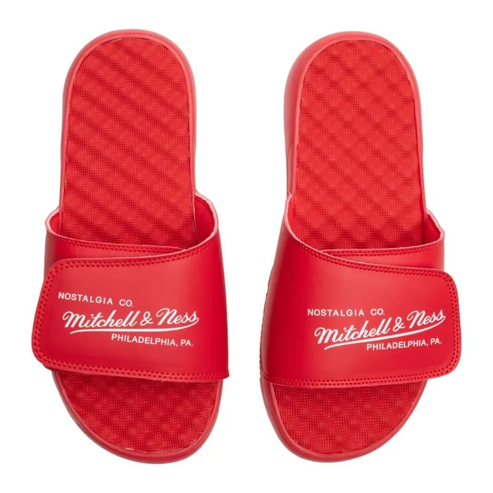 Mitchell and Ness Branded Mitchell and Ness Logo Slides Men Shoes