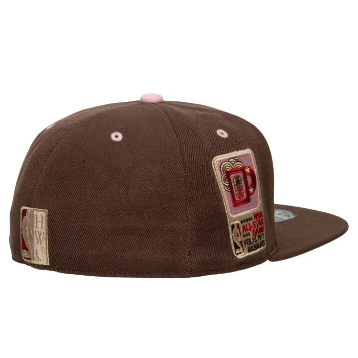 Mitchell and Ness Brown Sugar Bacon Fitted Hat HWC Milwaukee Bucks Men Hats and Headwear Mitchell and Ness Brown Sugar Bacon Fitted Hat HWC Milwaukee Bucks Men Hats and Headwear