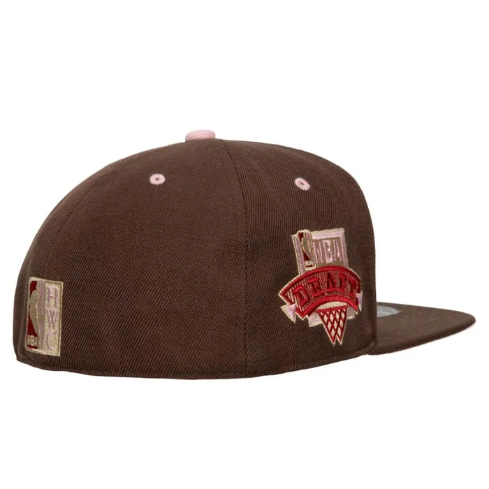 Mitchell and Ness Brown Sugar Bacon Fitted Hat HWC New Jersey Nets Men Hats and Headwear Mitchell and Ness Brown Sugar Bacon Fitted Hat HWC New Jersey Nets Men Hats and Headwear