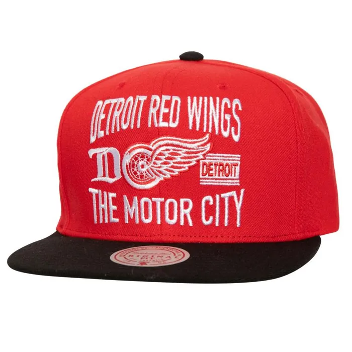 Mitchell and Ness City Love Snapback Vntg Detroit Red Wings Men Hats and Headwear Mitchell and Ness City Love Snapback Vntg Detroit Red Wings Men Hats and Headwear