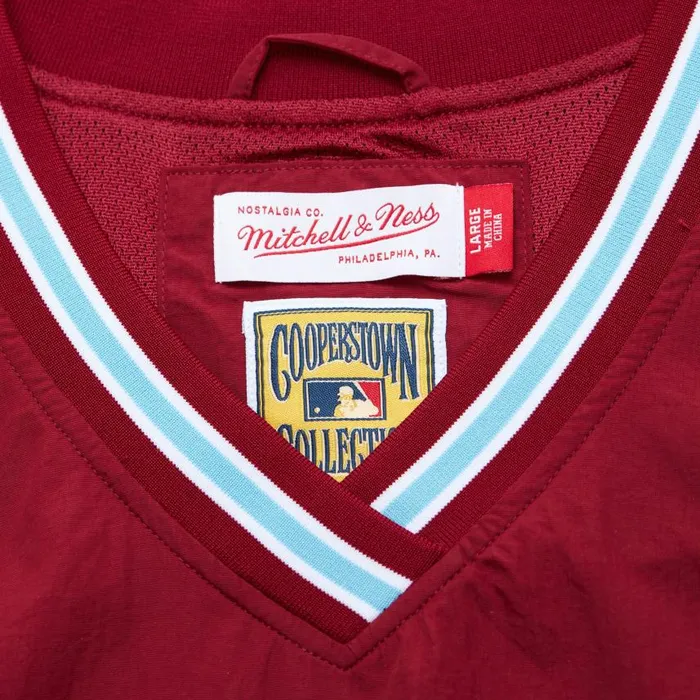 Mitchell and Ness Classic Nylon Pullover Vintage Logo Philadelphia Phillies Men Jackets and Outerwear Mitchell and Ness Classic Nylon Pullover Vintage Logo Philadelphia Phillies Men Jackets and Outerwear