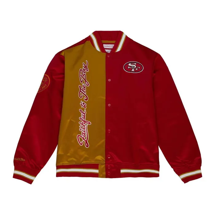 Mitchell and Ness FTTB Team OG LW Satin Jacket San Francisco 49ers Men Jackets and Outerwear Mitchell and Ness FTTB Team OG LW Satin Jacket San Francisco 49ers Men Jackets and Outerwear
