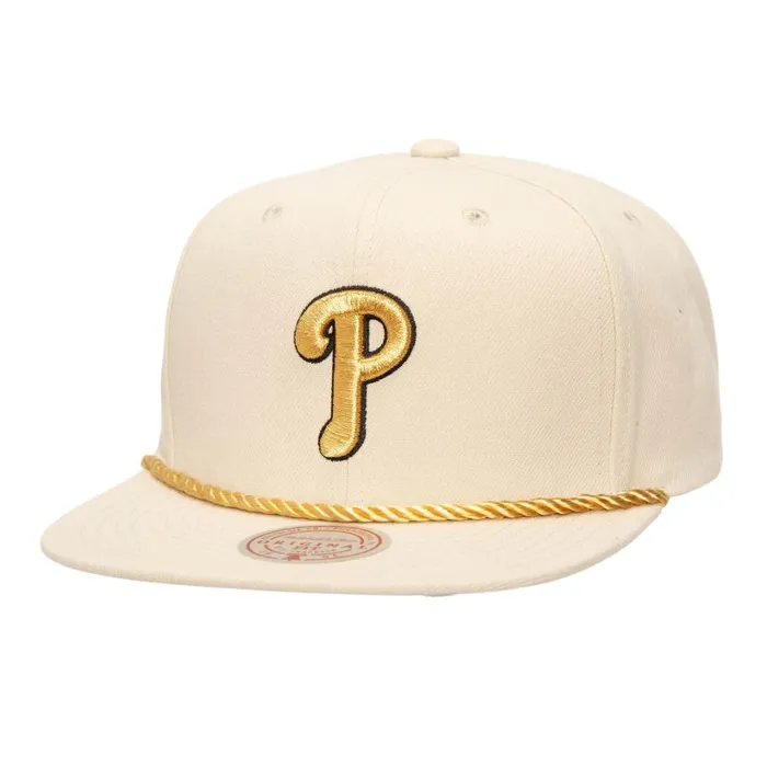 Mitchell and Ness Golden Ivory Snapback Philadelphia Phillies Men Hats and Headwear Mitchell and Ness Golden Ivory Snapback Philadelphia Phillies Men Hats and Headwear