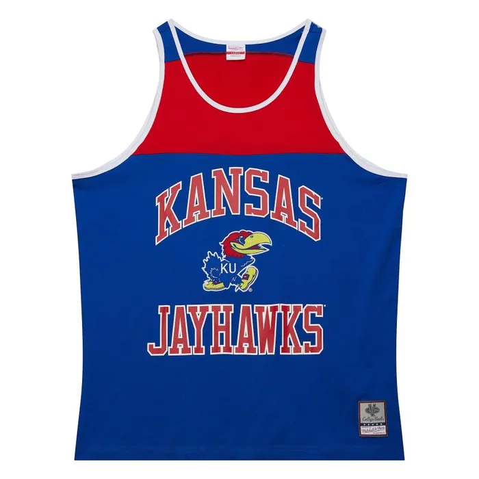 Mitchell and Ness Heritage Color Blocked Tank Top University Of Kansas Men TShirts and Tops Mitchell and Ness Heritage Color Blocked Tank Top University Of Kansas Men TShirts and Tops