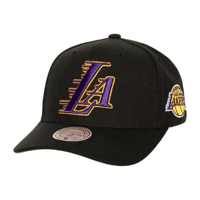 Mitchell and Ness Icon Grail Pro Snapback Los Angeles Lakers Men Hats and Headwear Mitchell and Ness Icon Grail Pro Snapback Los Angeles Lakers Men Hats and Headwear