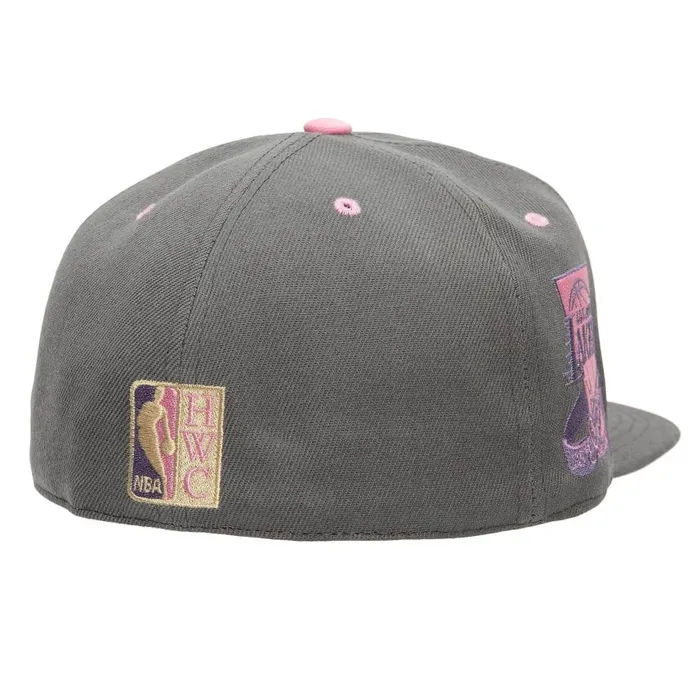 Mitchell and Ness Lavender Dreams Fitted HWC Los Angeles Lakers Men Hats and Headwear Mitchell and Ness Lavender Dreams Fitted HWC Los Angeles Lakers Men Hats and Headwear