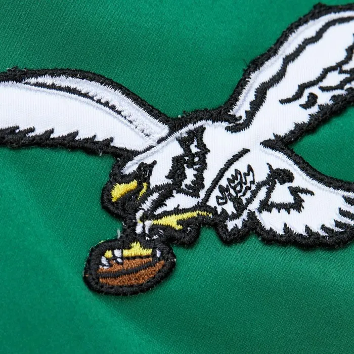 Mitchell and Ness Lightweight Satin Bomber Vintage Logo Philadelphia Eagles Men Jackets and Outerwear Mitchell and Ness Lightweight Satin Bomber Vintage Logo Philadelphia Eagles Men Jackets and Outerwear