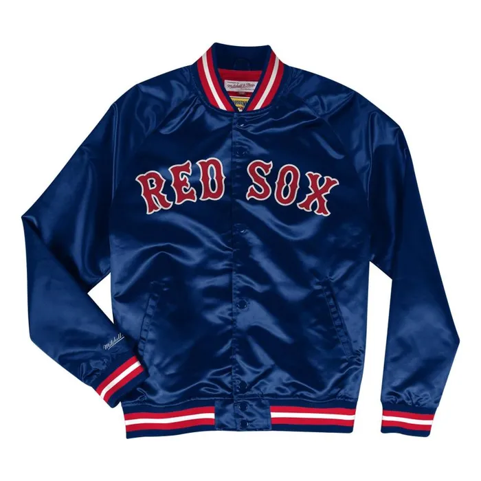 Mitchell and Ness Lightweight Satin Jacket Boston Red Sox Men Jackets and Outerwear Mitchell and Ness Lightweight Satin Jacket Boston Red Sox Men Jackets and Outerwear