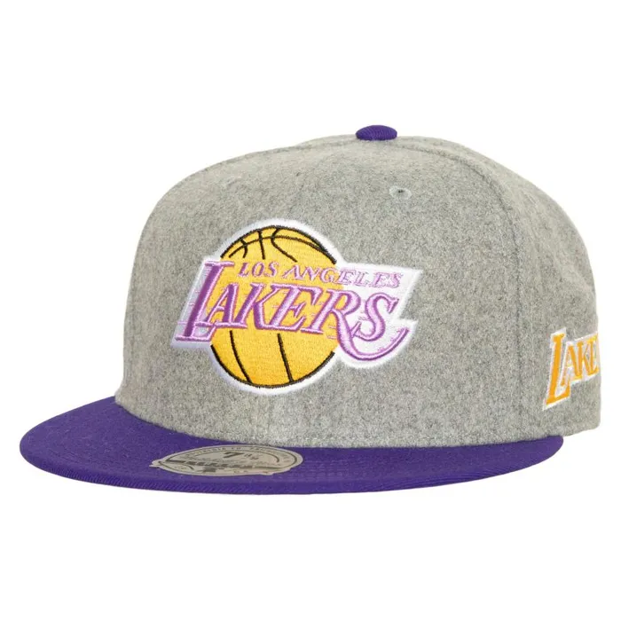 Mitchell and Ness Meltdown Fitted HWC Los Angeles Lakers Men Hats and Headwear Mitchell and Ness Meltdown Fitted HWC Los Angeles Lakers Men Hats and Headwear