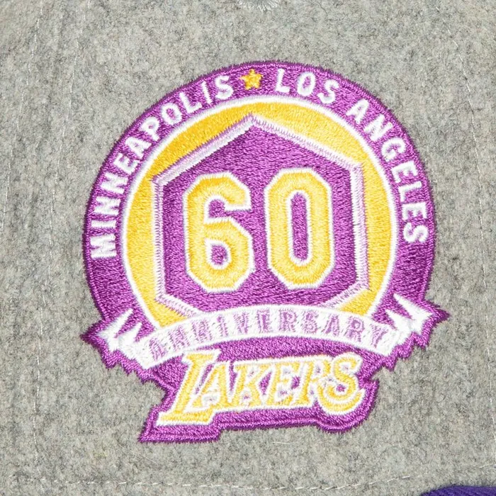 Mitchell and Ness Meltdown Fitted HWC Los Angeles Lakers Men Hats and Headwear Mitchell and Ness Meltdown Fitted HWC Los Angeles Lakers Men Hats and Headwear