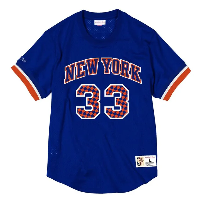 Mitchell and Ness Name and Number Mesh Crewneck New York Knicks Patrick Ewing Men TShirts and Tops Mitchell and Ness Name and Number Mesh Crewneck New York Knicks Patrick Ewing Men TShirts and Tops
