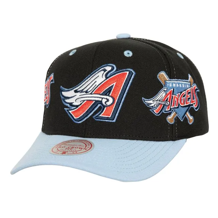 Mitchell and Ness Overbite Pro Snapback Coop Anaheim Angels Men Hats and Headwear Mitchell and Ness Overbite Pro Snapback Coop Anaheim Angels Men Hats and Headwear
