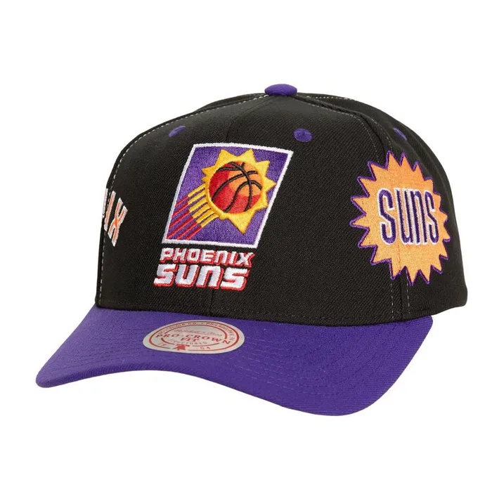 Mitchell and Ness Overbite Pro Snapback HWC Phoenix Suns Men Hats and Headwear Mitchell and Ness Overbite Pro Snapback HWC Phoenix Suns Men Hats and Headwear
